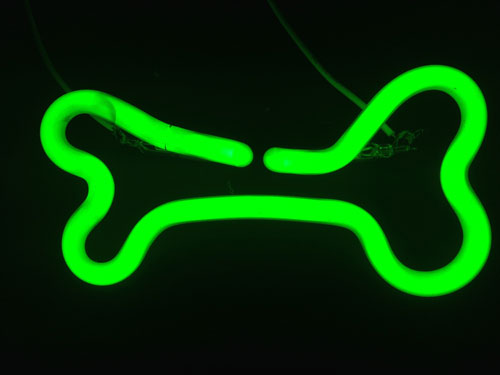 Green Neon Dog Bone